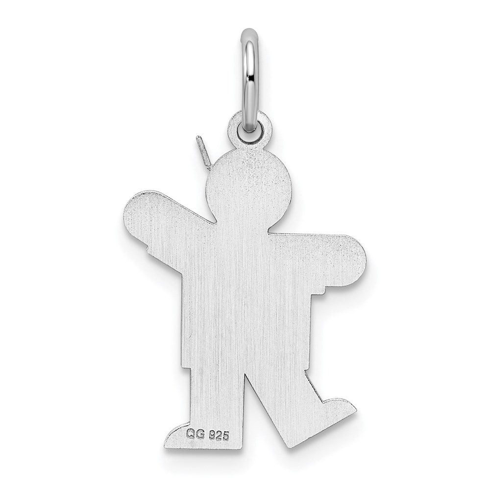 Sterling Silver Rhodium-plated Kiss Charm