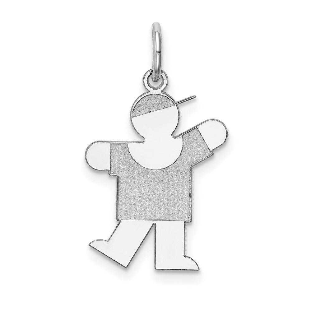 Sterling Silver Rhodium-plated Kiss Charm