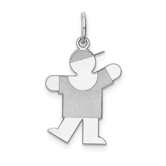 Sterling Silver Rhodium-plated Kiss Charm