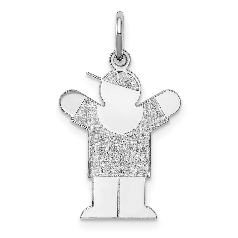Sterling Silver Rhodium-plated Love Charm