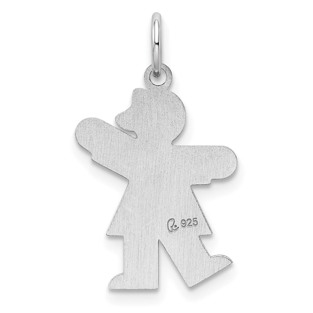 Sterling Silver Rhodium-plated Kiss Charm