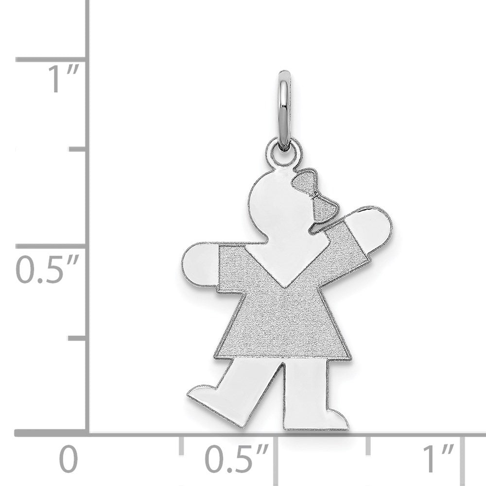 Sterling Silver Rhodium-plated Kiss Charm
