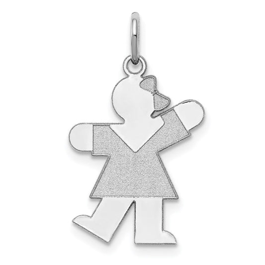 Sterling Silver Rhodium-plated Kiss Charm