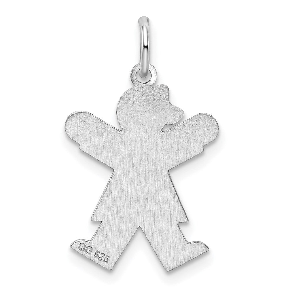 Sterling Silver Rhodium-plated Joy Charm
