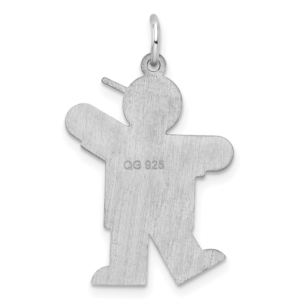 Sterling Silver Rhodium-plated Kiss Charm