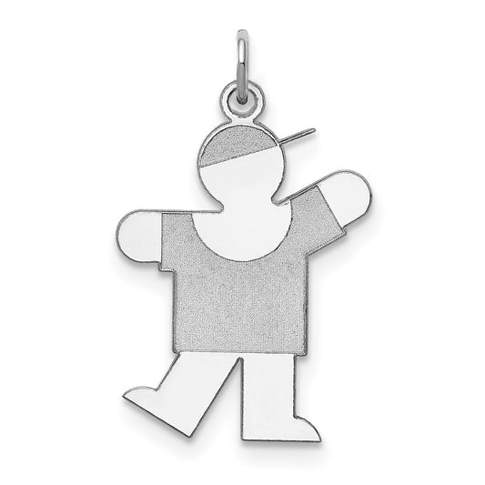 Sterling Silver Rhodium-plated Kiss Charm