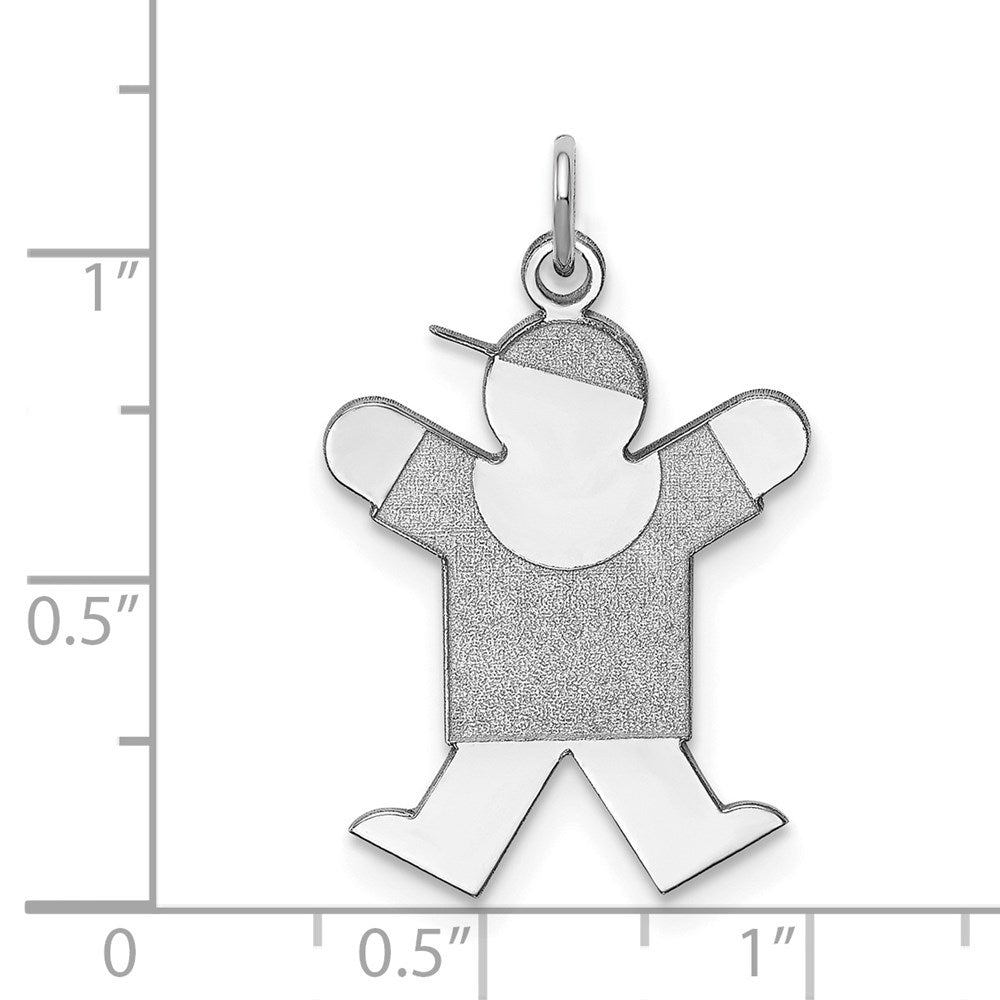 Sterling Silver Rhodium-plated Joy Charm
