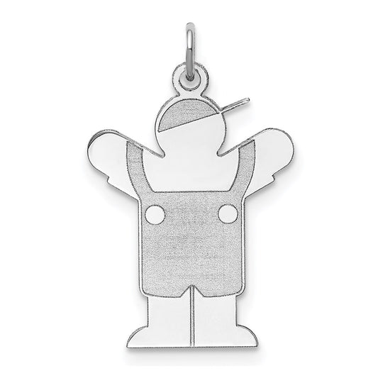 Sterling Silver Rhodium-plated Love Charm