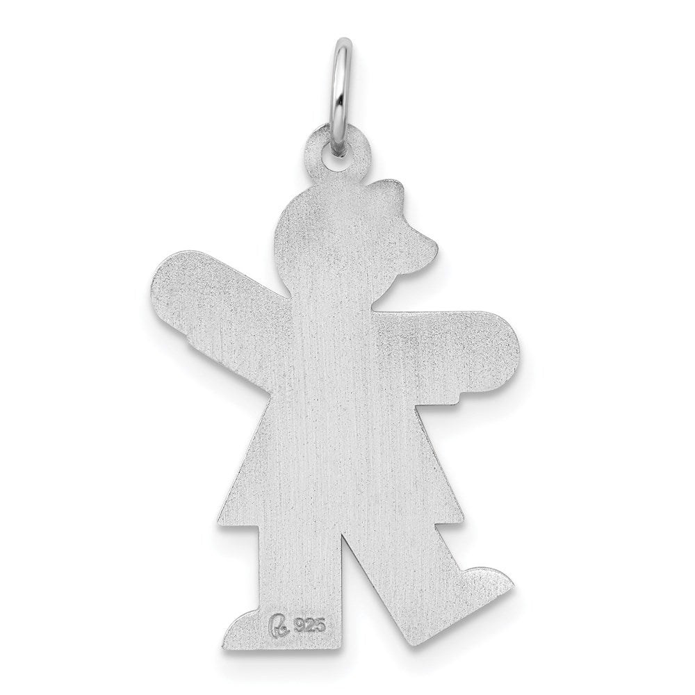 Sterling Silver Rhodium-plated Kiss Charm