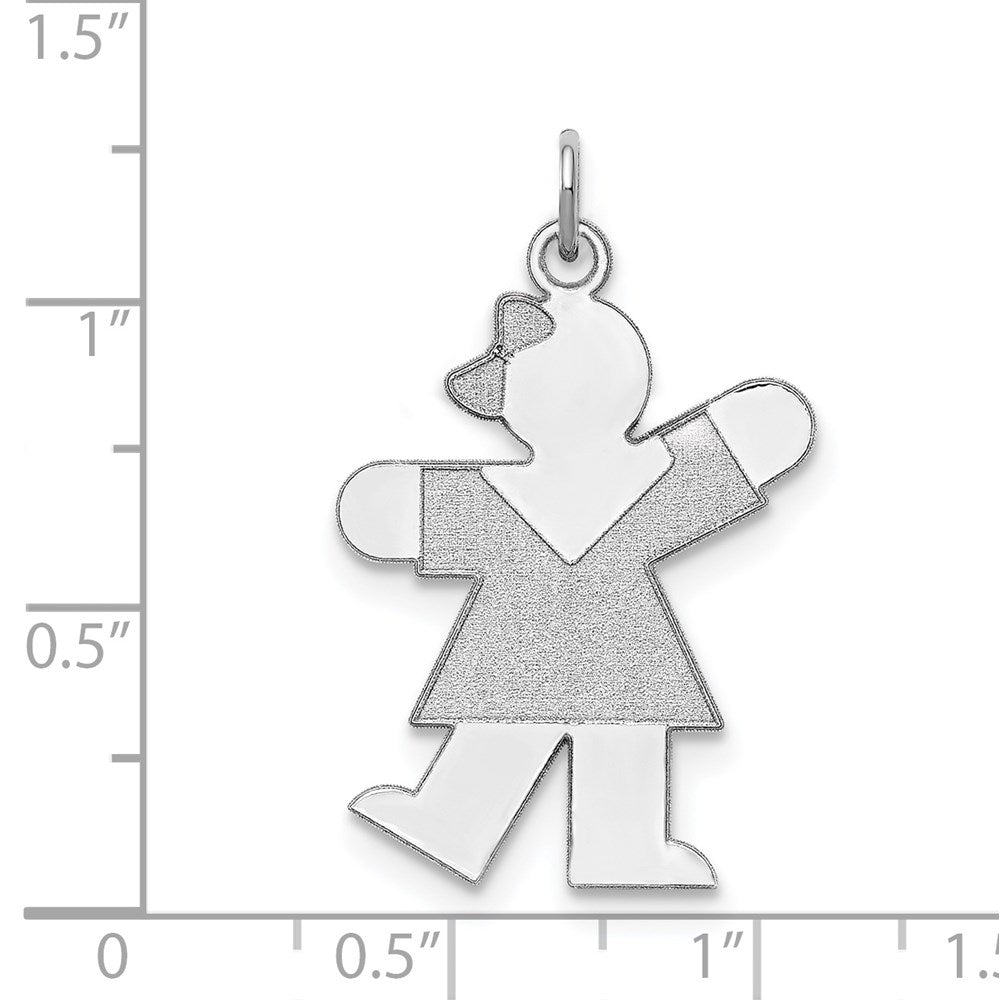 Sterling Silver Rhodium-plated Kiss Charm