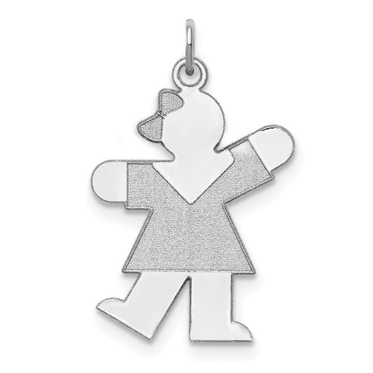 Sterling Silver Rhodium-plated Kiss Charm