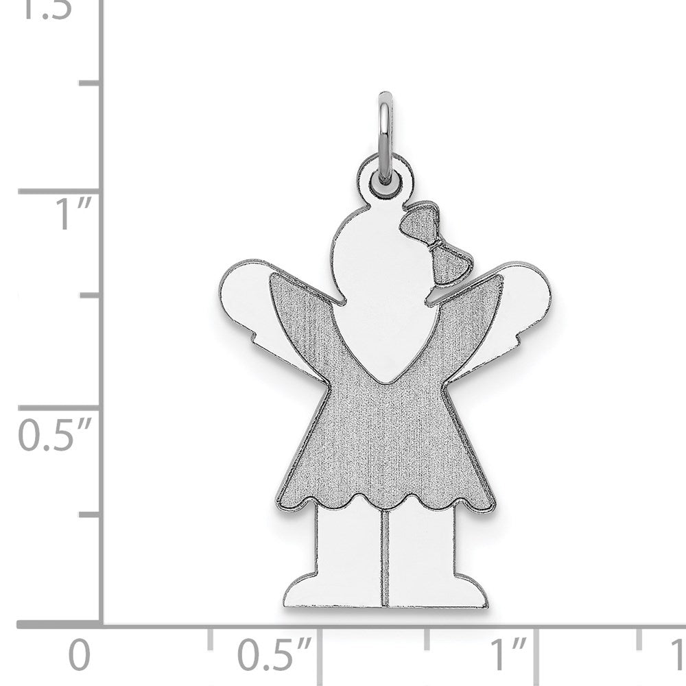 Sterling Silver Rhodium-plated Love Charm