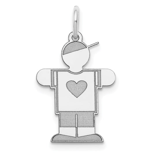 Sterling Silver Rhodium-plated Charm