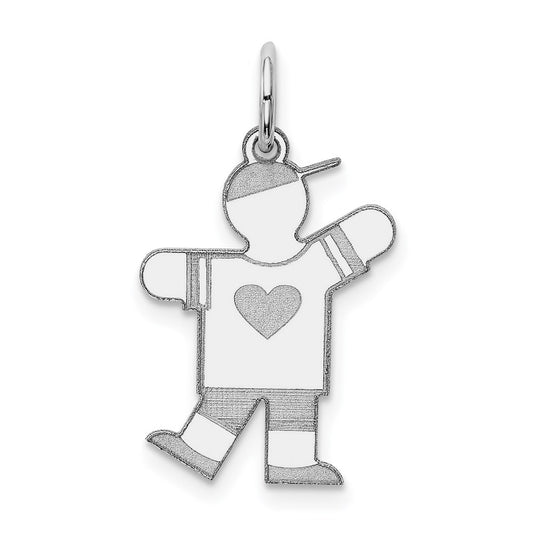 Sterling Silver Rhodium-plated Charm