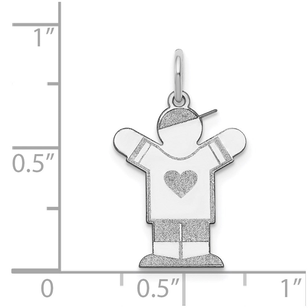 Sterling Silver Rhodium-plated Charm