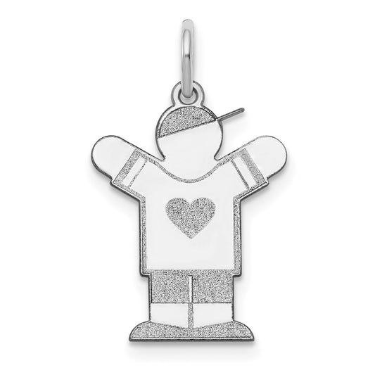 Sterling Silver Rhodium-plated Charm