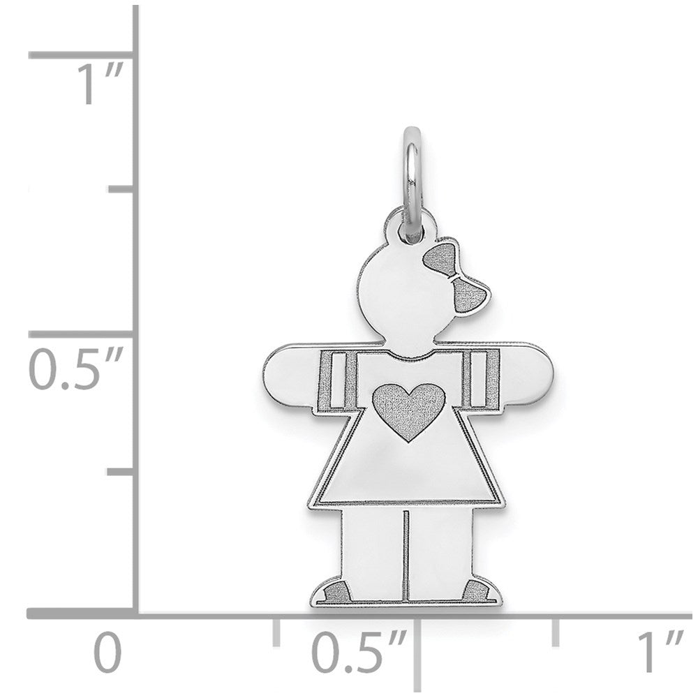 Sterling Silver Rhodium-plated Charm