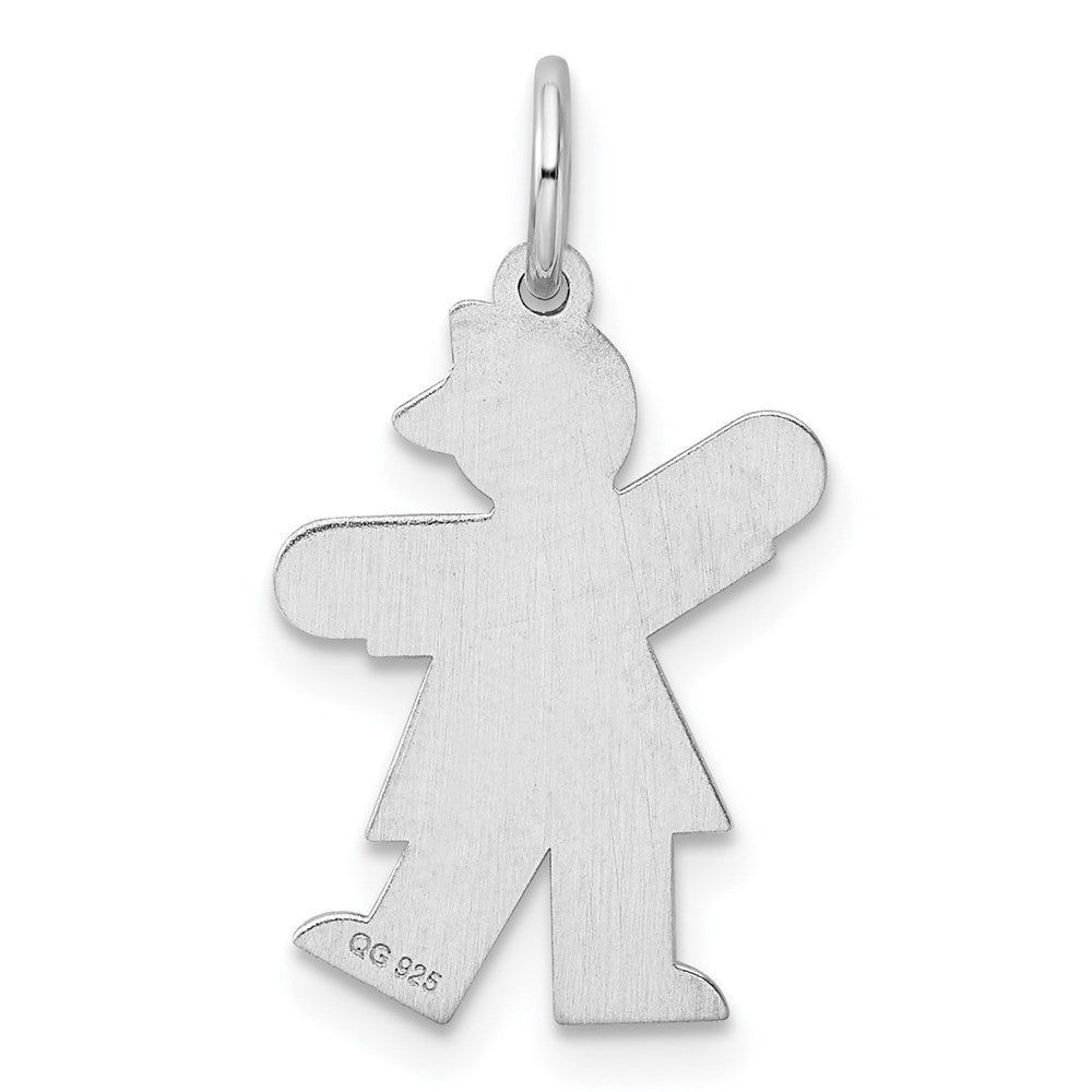 Sterling Silver Rhodium-plated Charm