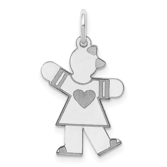 Sterling Silver Rhodium-plated Charm