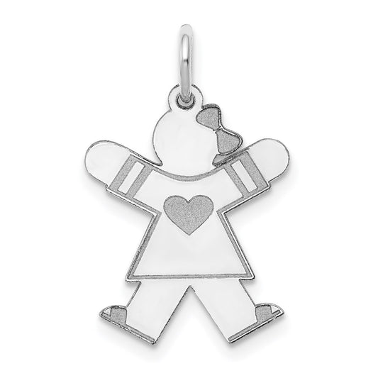 Sterling Silver Rhodium-plated Charm