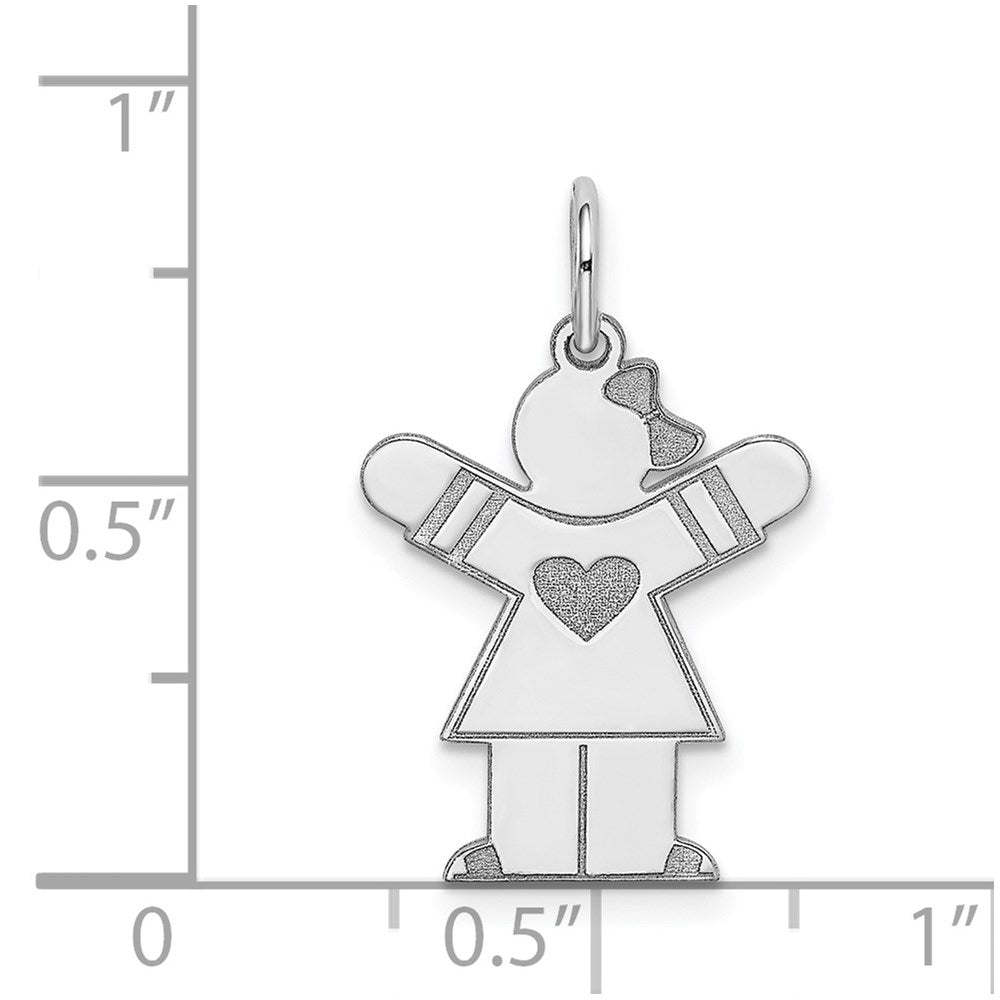 Sterling Silver Rhodium-plated Charm