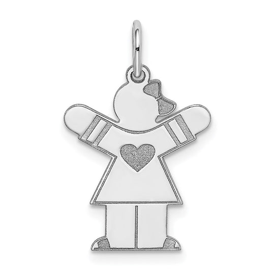 Sterling Silver Rhodium-plated Charm