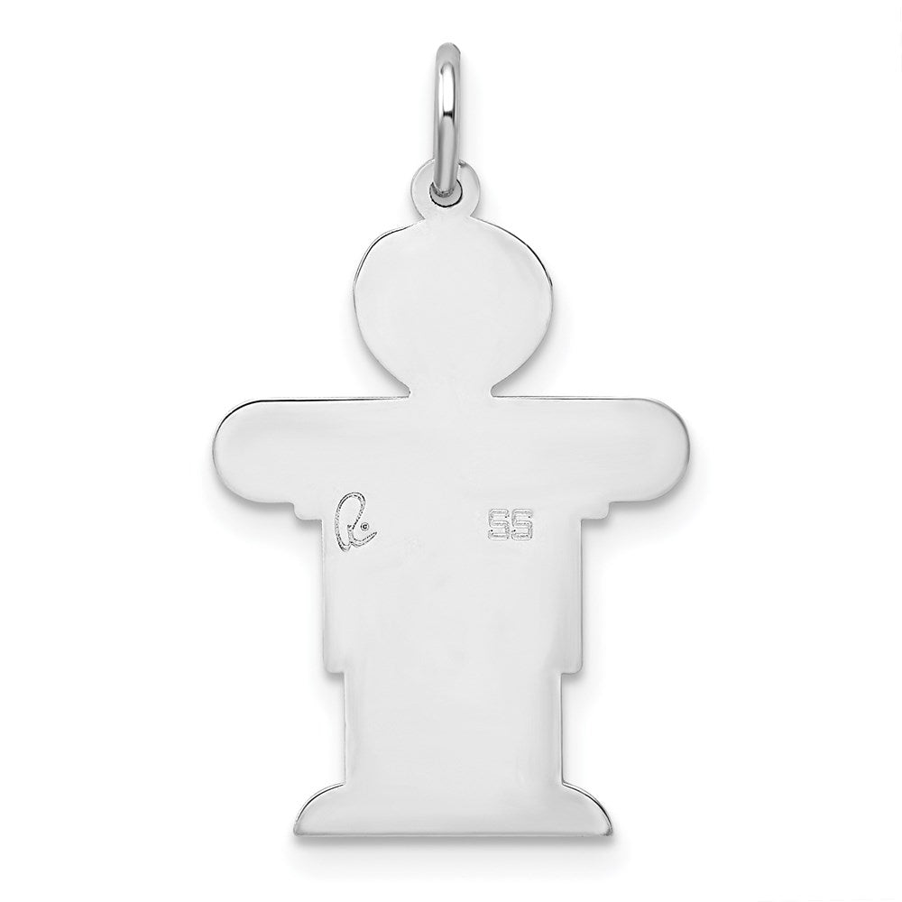 Sterling Silver Rhodium-plated Kid Charm