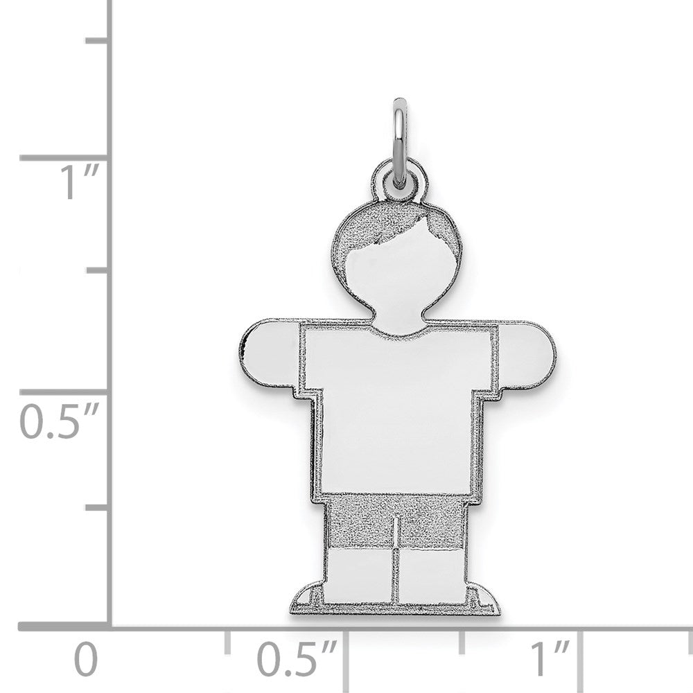 Sterling Silver Rhodium-plated Kid Charm