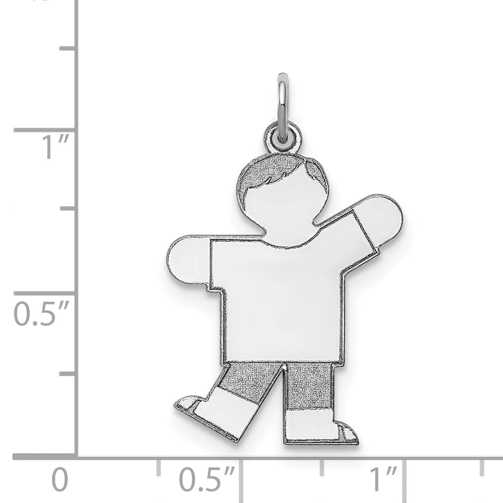 Sterling Silver Rhodium-plated Charm