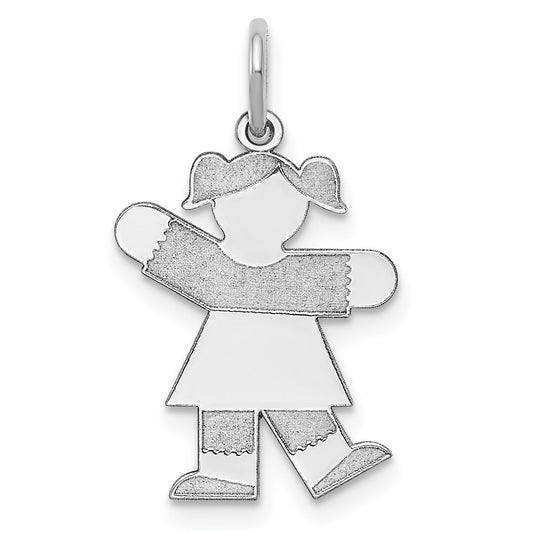 Sterling Silver Rhodium-plated Charm