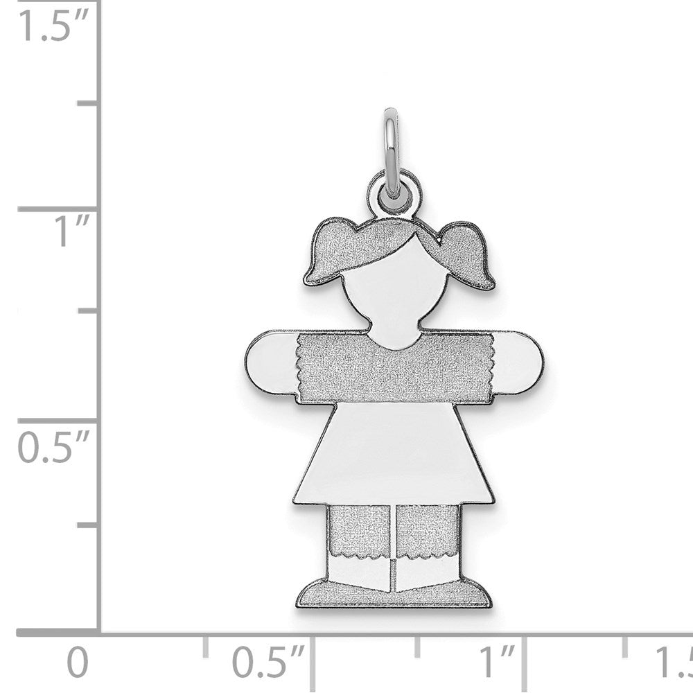 Sterling Silver Rhodium-plated Charm