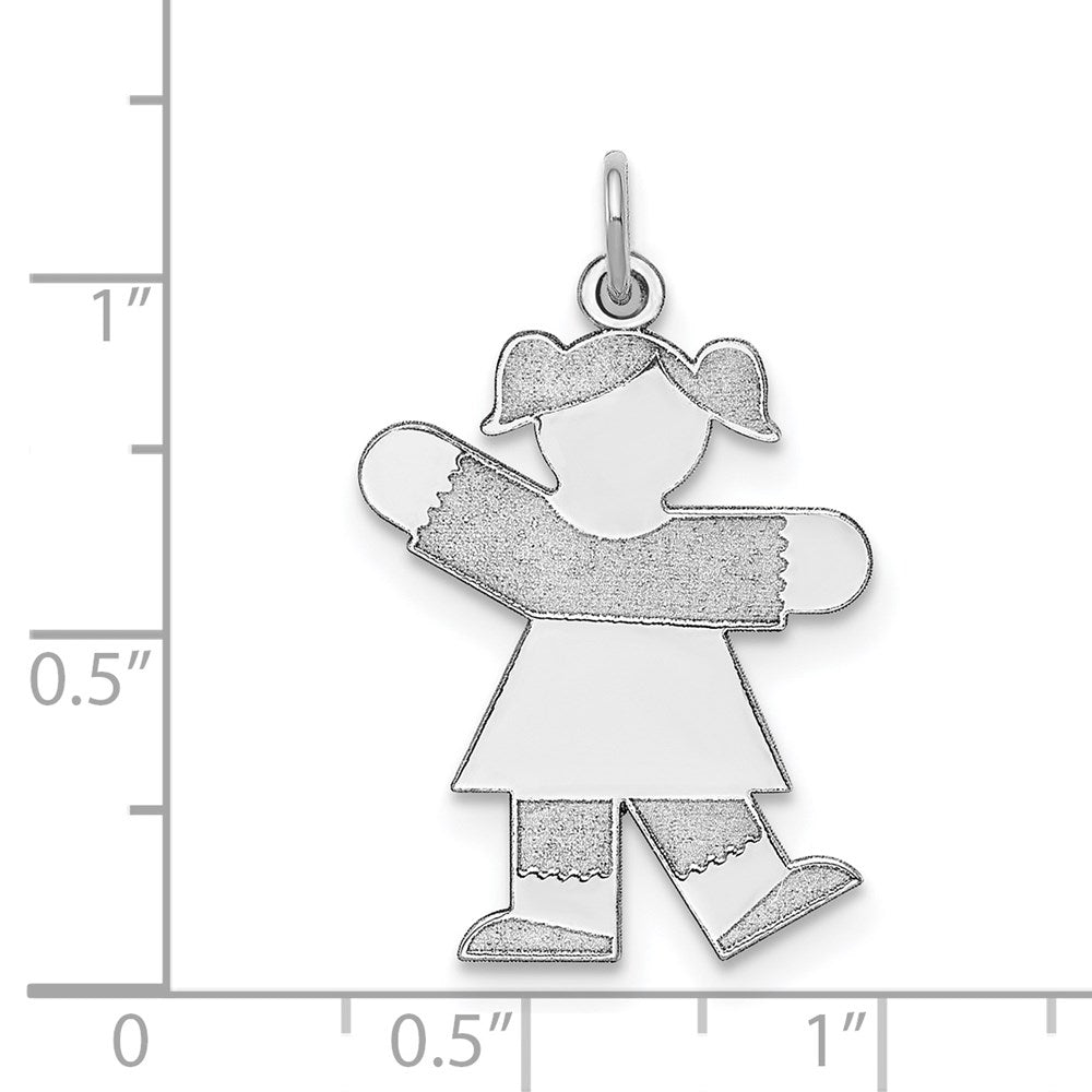 Sterling Silver Rhodium-plated Charm