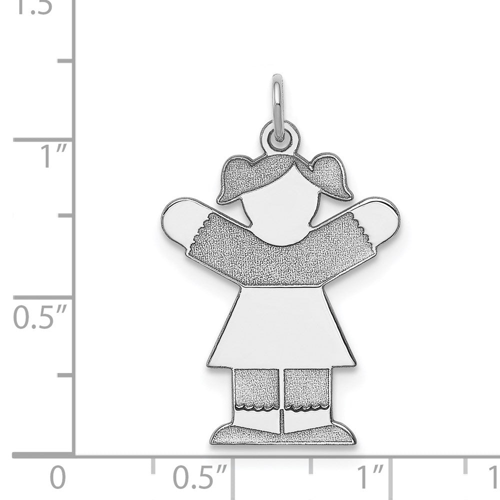 Sterling Silver Rhodium-plated Charm