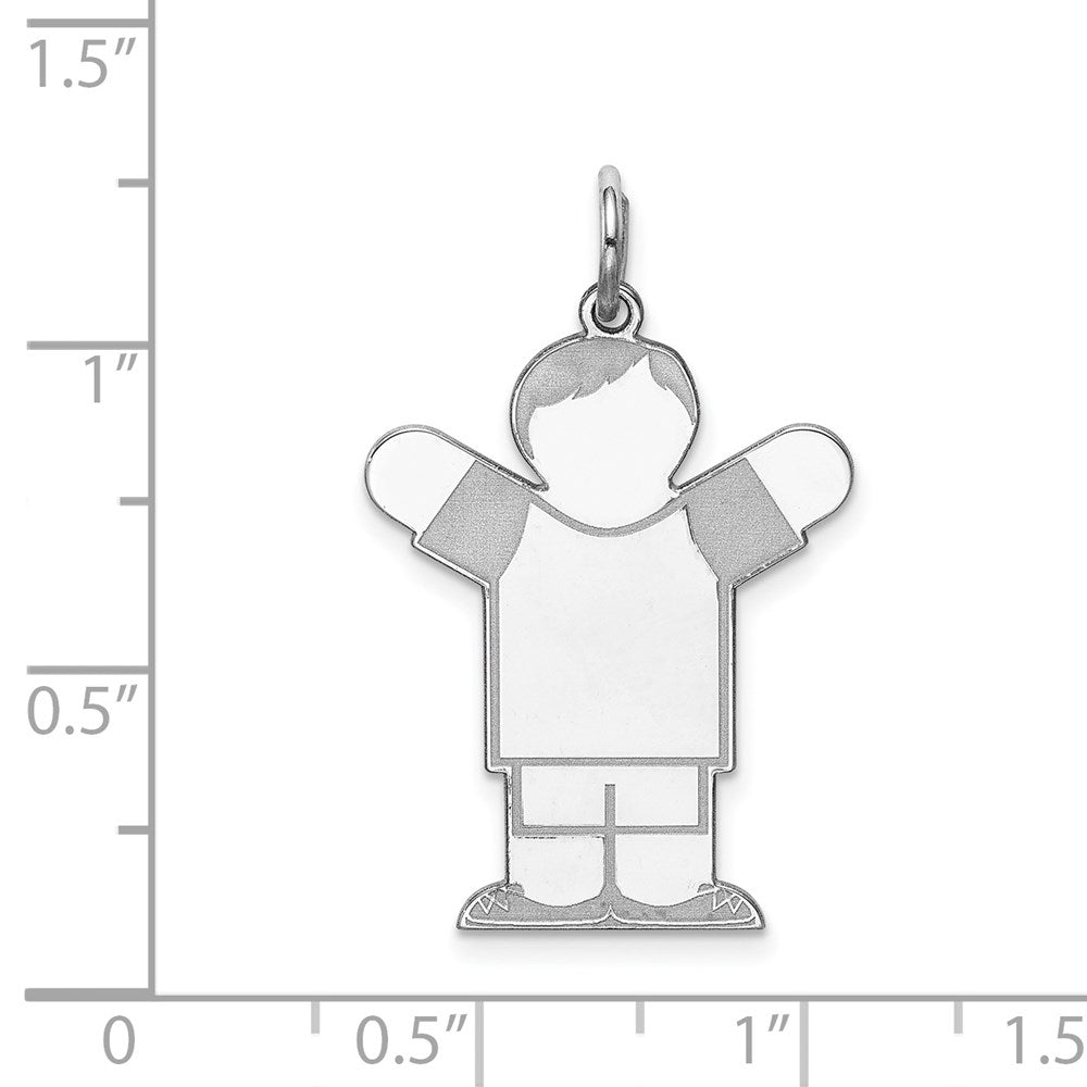 Sterling Silver Rhodium-plated Charm