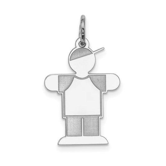 Sterling Silver Rhodium-plated Charm