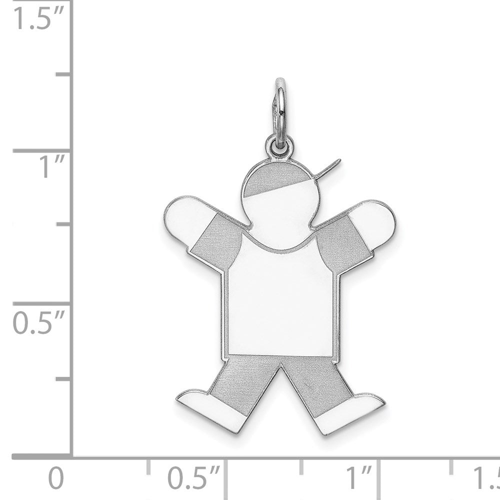 Sterling Silver Rhodium-plated Charm