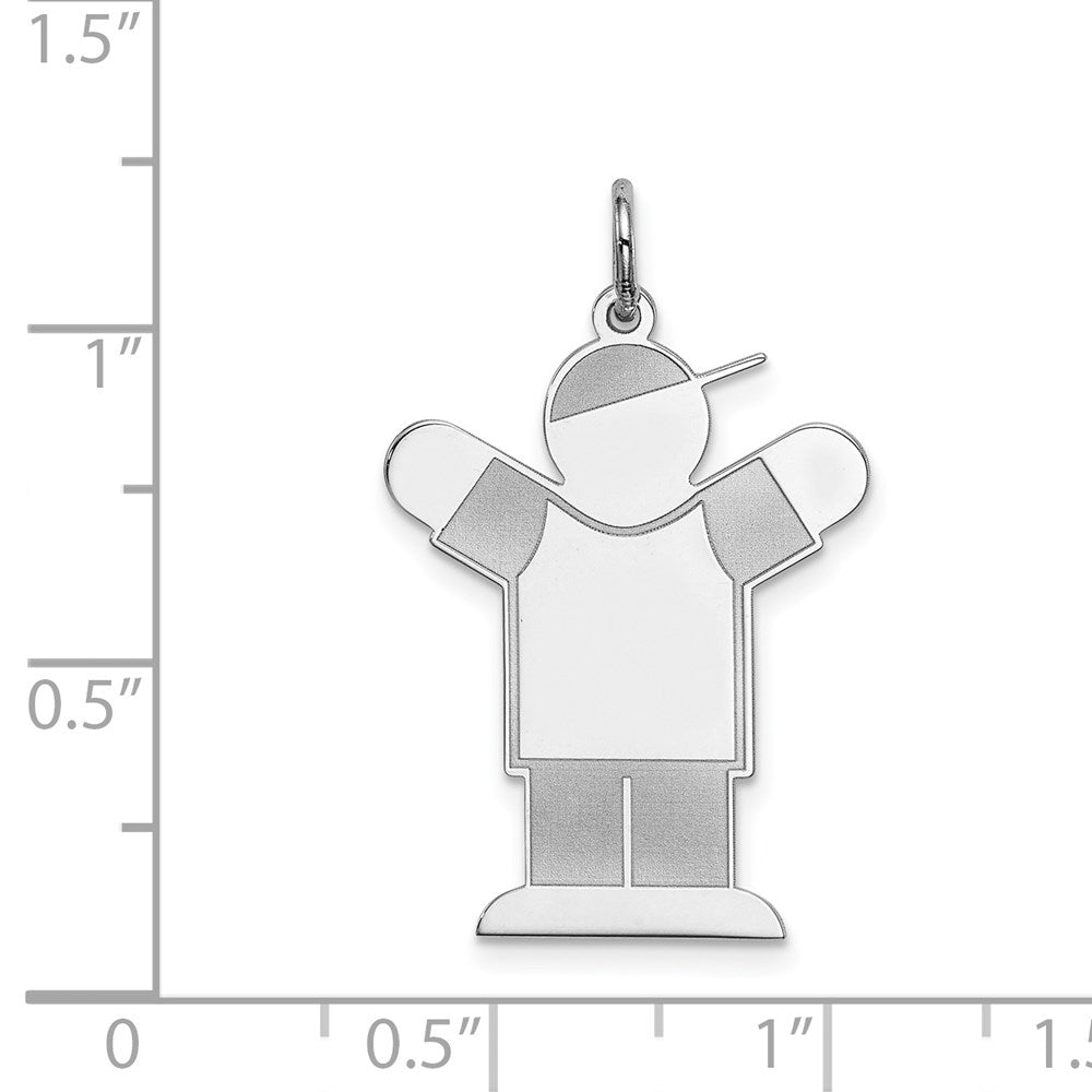 Sterling Silver Rhodium-plated Charm