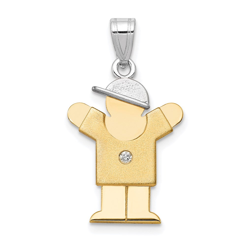 14k Two-tone VS Diamond Pendant