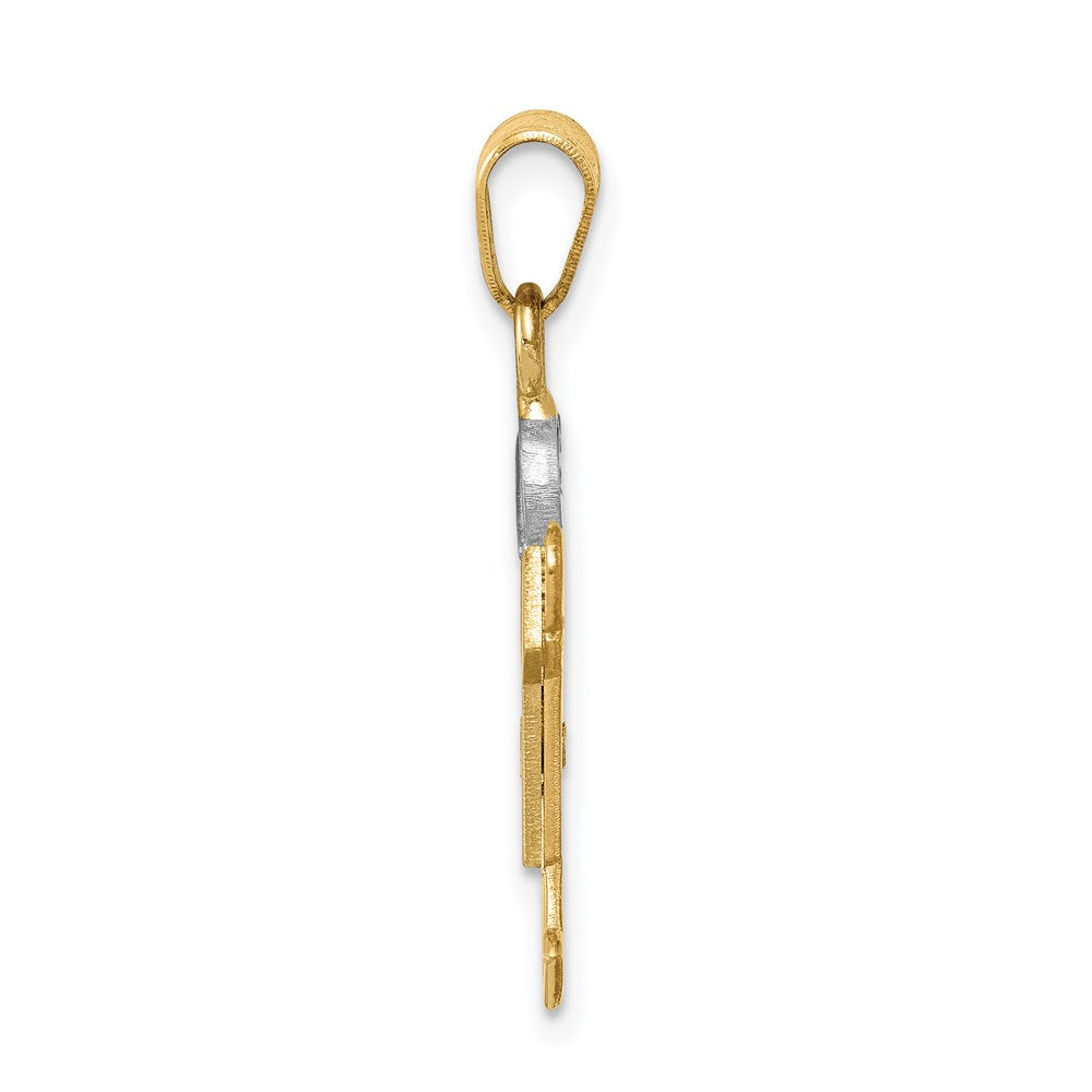 14k Yellow Gold Two-tone AA Diamond Kid Pendant