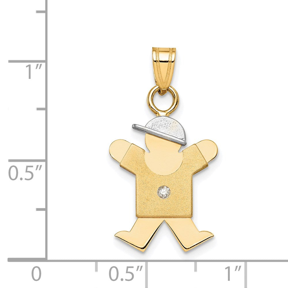 14k Two-tone AAA Diamond Pendant
