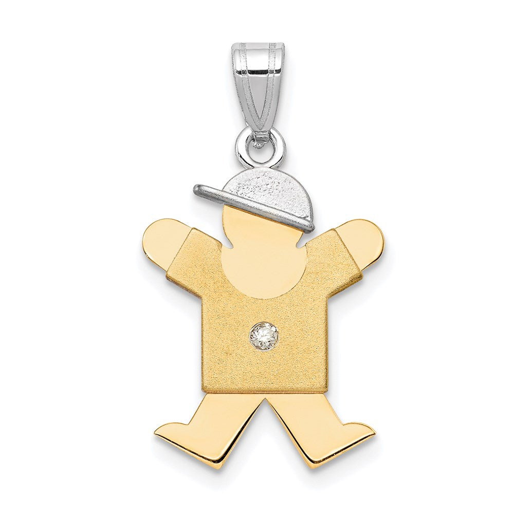 14k Two-tone VS Diamond Pendant
