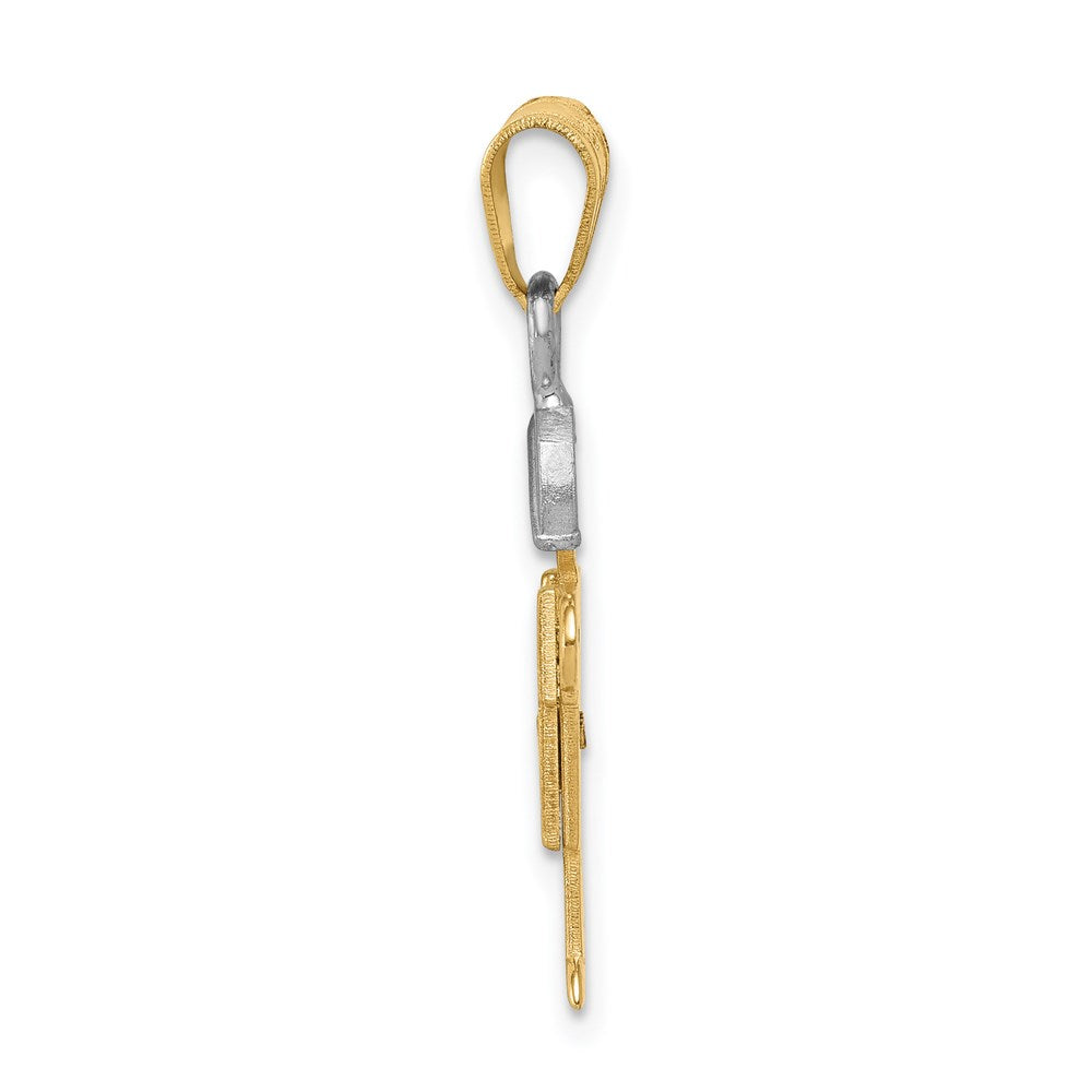 14k Two-tone AAA Diamond Pendant