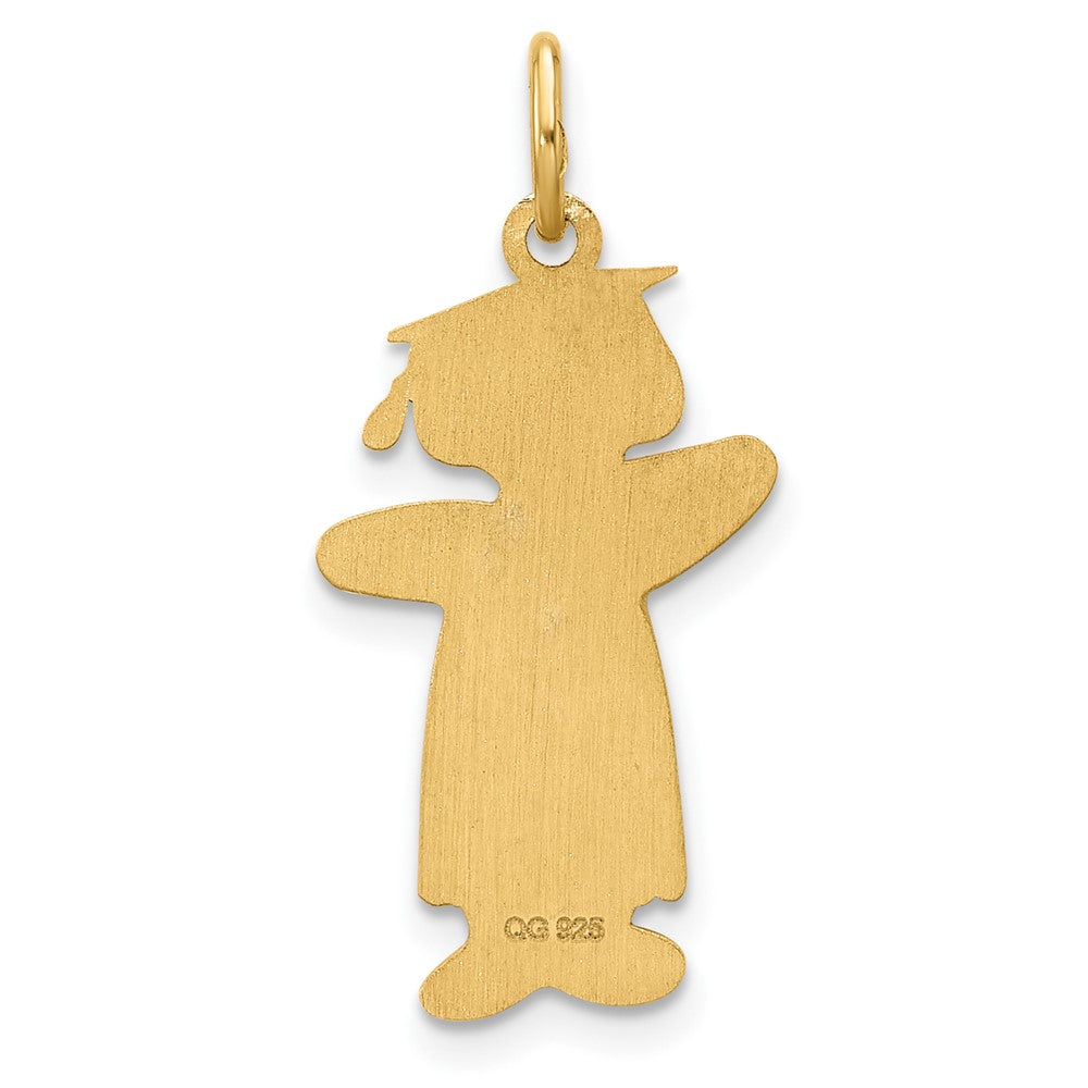 Sterling Silver Gold-plated Class of 2023 Girl Cuddle Charm