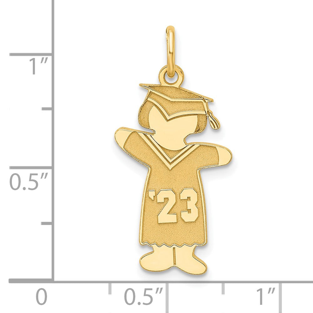 Sterling Silver Gold-plated Class of 2023 Girl Cuddle Charm