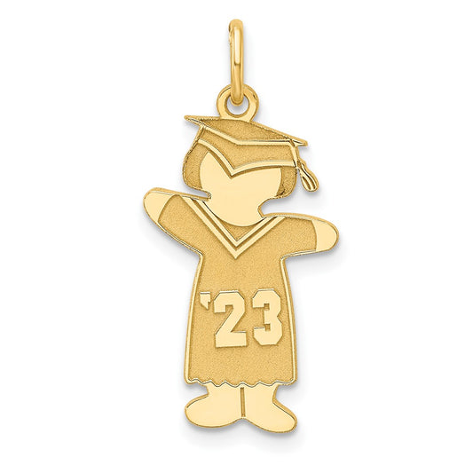 Sterling Silver Gold-plated Class of 2023 Girl Cuddle Charm