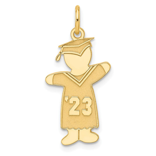 Sterling Silver Gold-plated Class of 2023 Boy Cuddle Charm