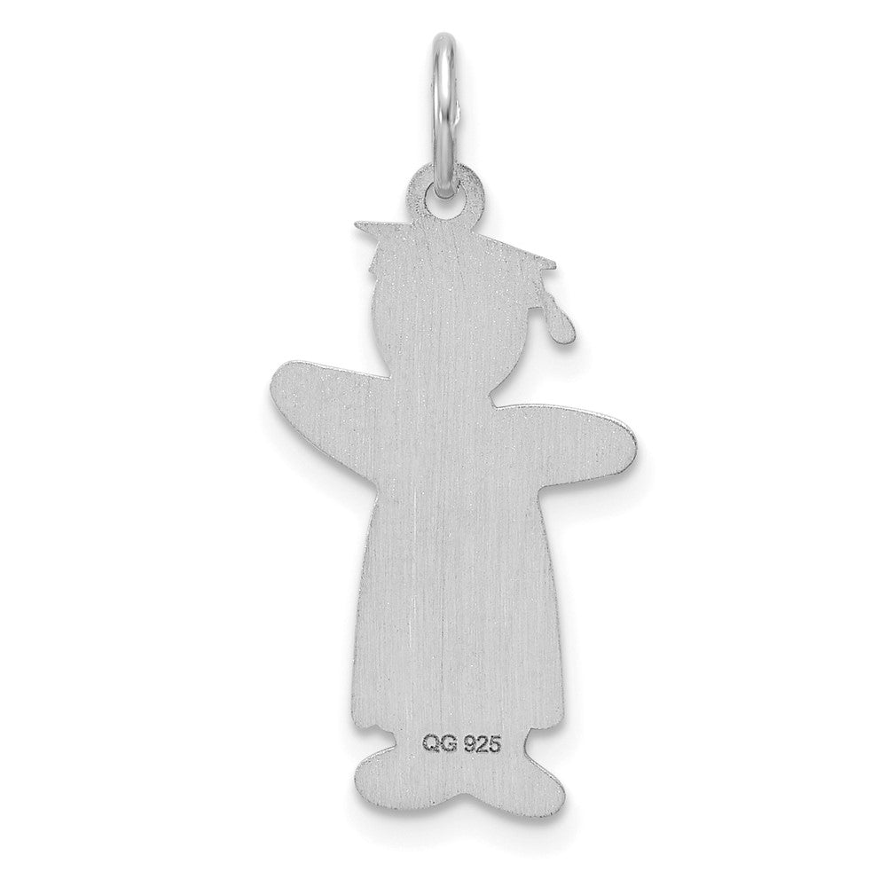 Sterling Silver Rhodium-plated Class of 2023 Boy Cuddle Charm