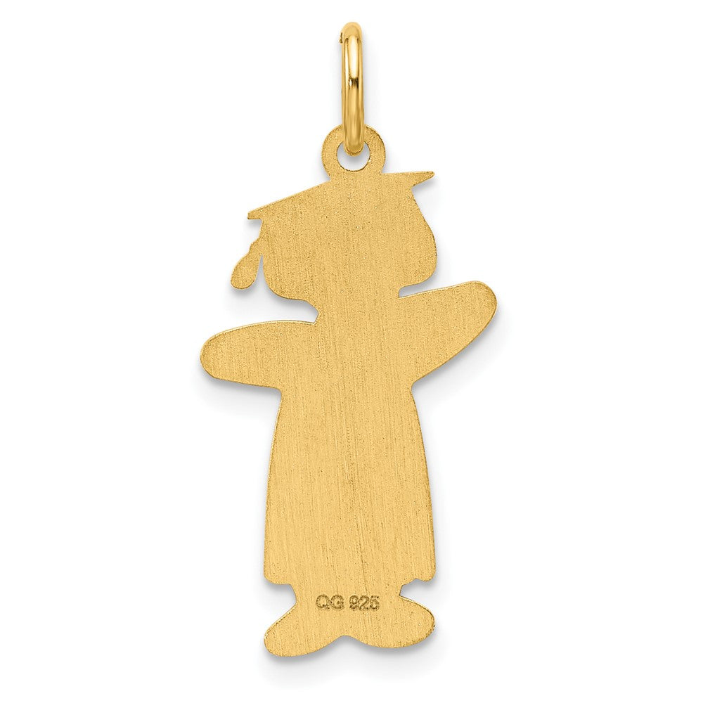 Sterling Silver Gold-plated Class of 2024 Girl Cuddle Charm