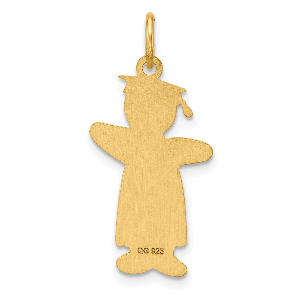 Sterling Silver Gold-plated Class of 2024 Boy Cuddle Charm