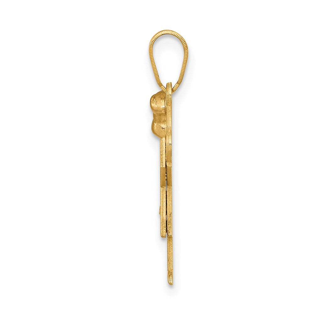 14k Two-tone AA Diamond Pendant